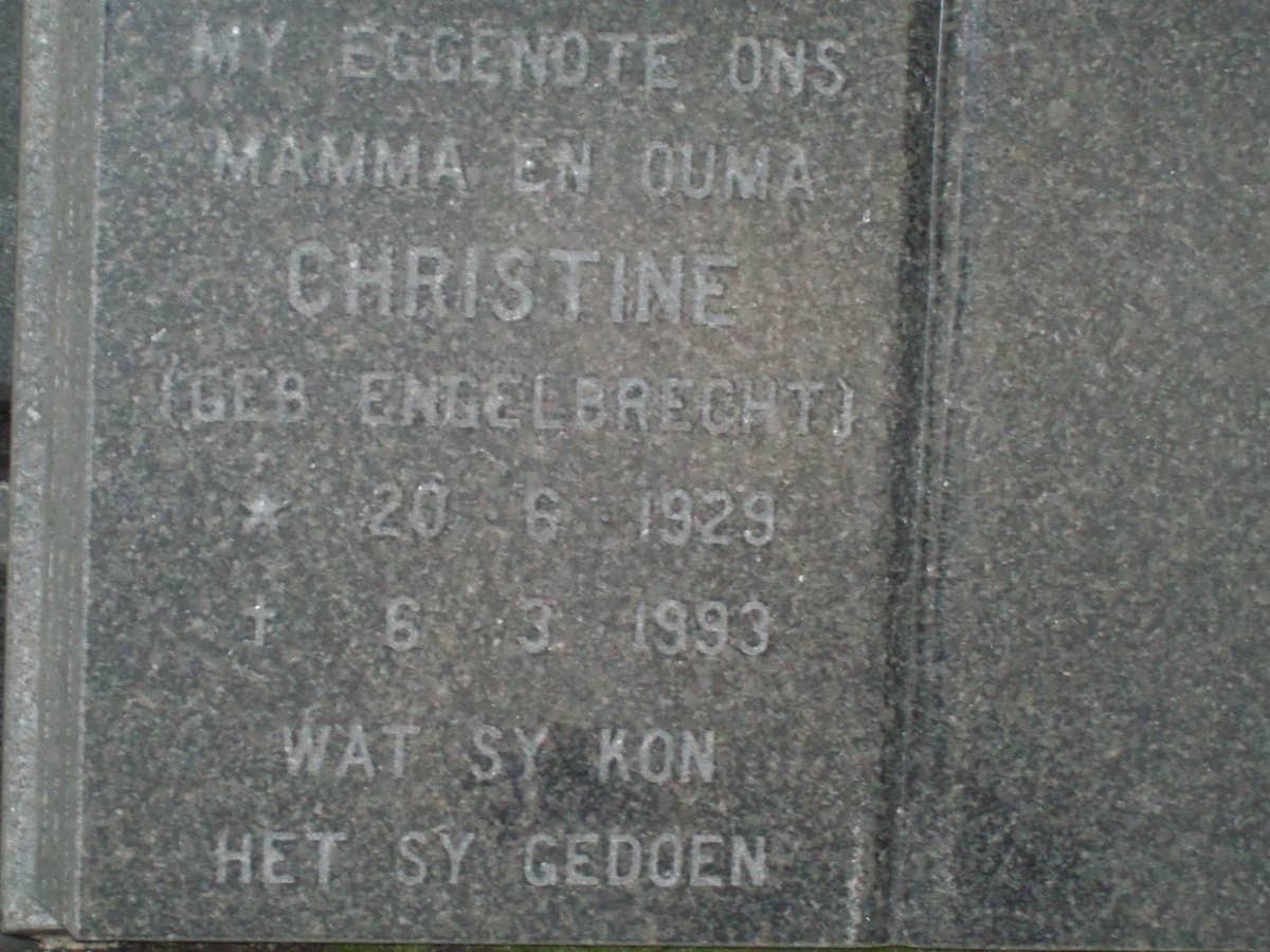 ROOYEN Christine, van nee ENGELBRECHT 1929-1993