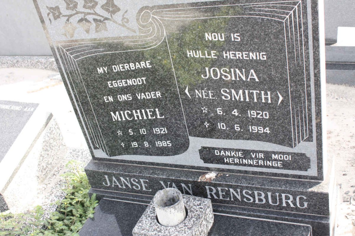 RENSBURG Michiel, Janse van 1921-1985 &amp; Josina SMITH 1920-1994