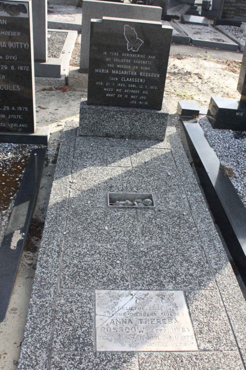 ROSSOUW Marie Magritha nee CLAASEN 1903-1972 :: ROSSOUW Anna Theresa nee UYS 1941-1975