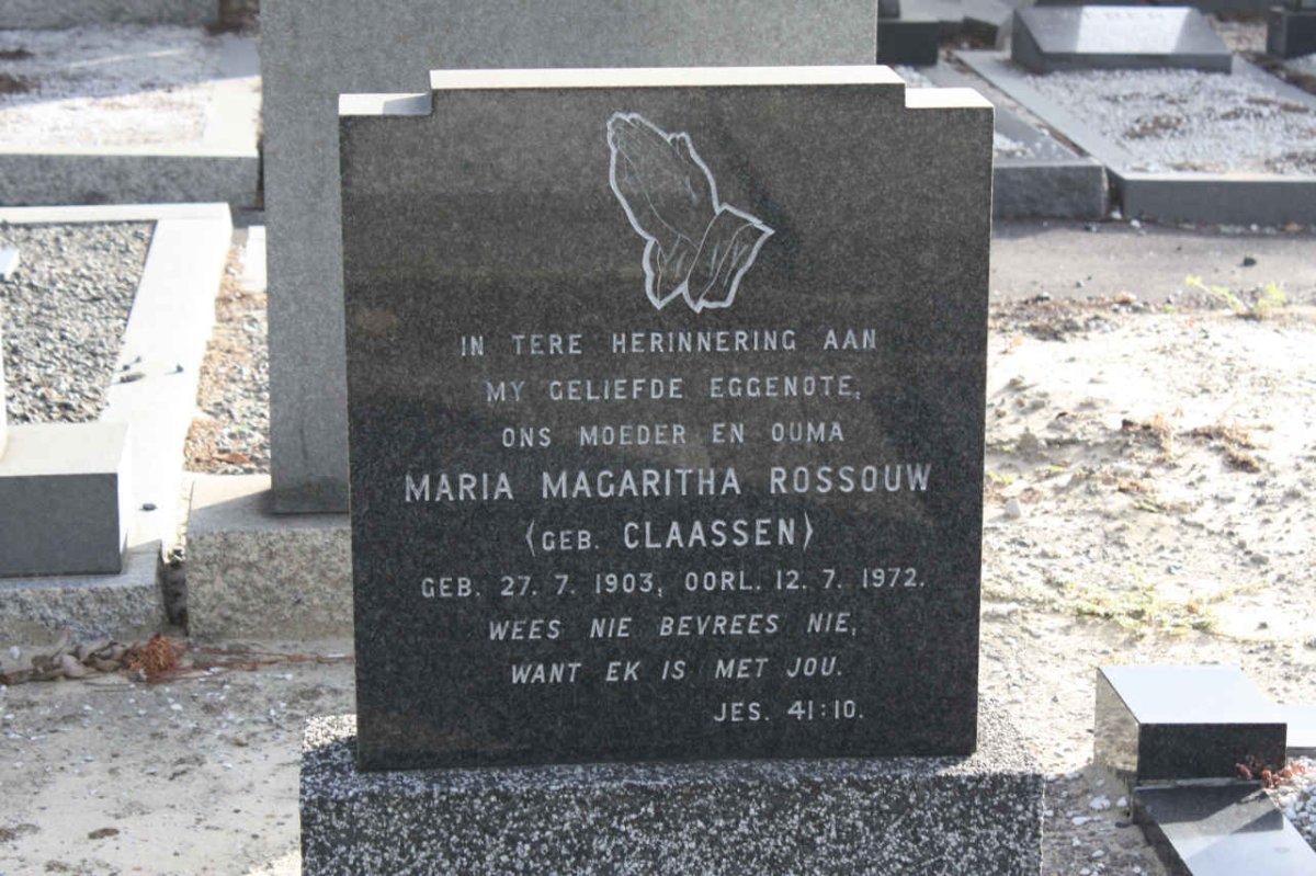 ROSSOUW Marie Magritha nee CLAASEN 1903-1972