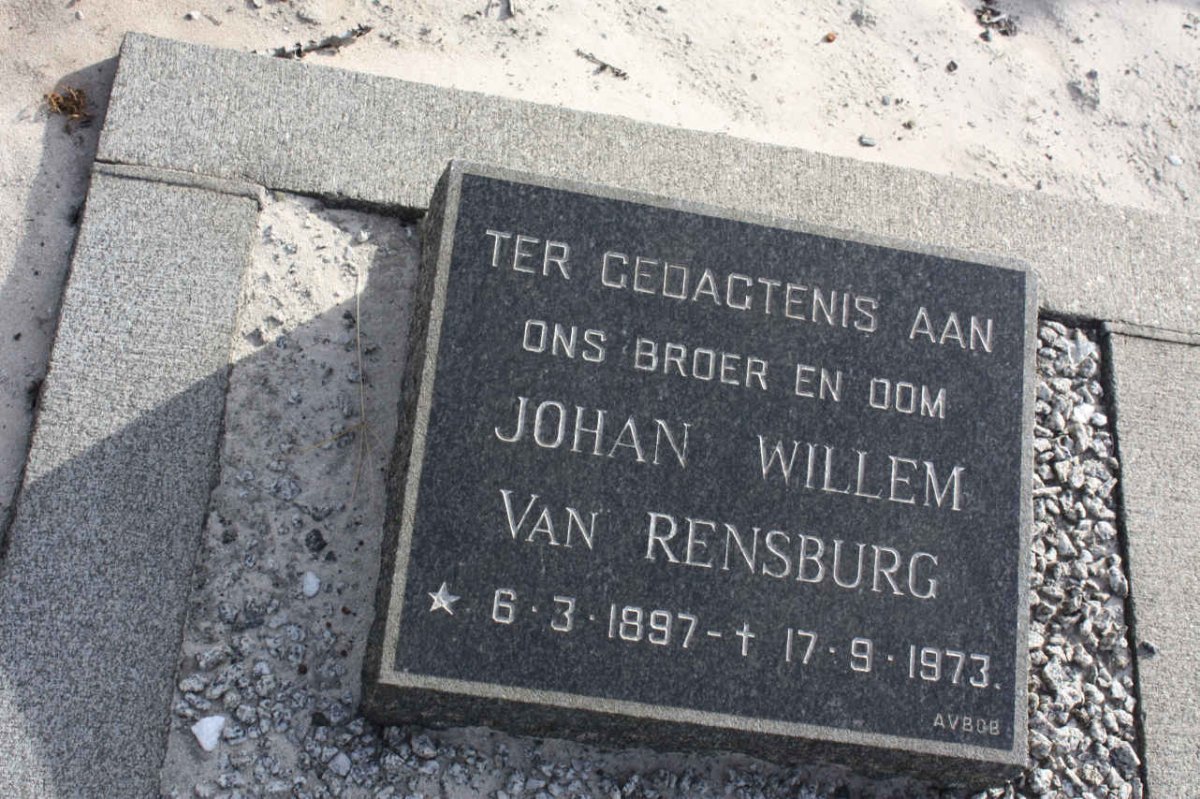 RENSBURG Johan Willem, van 1897-1973