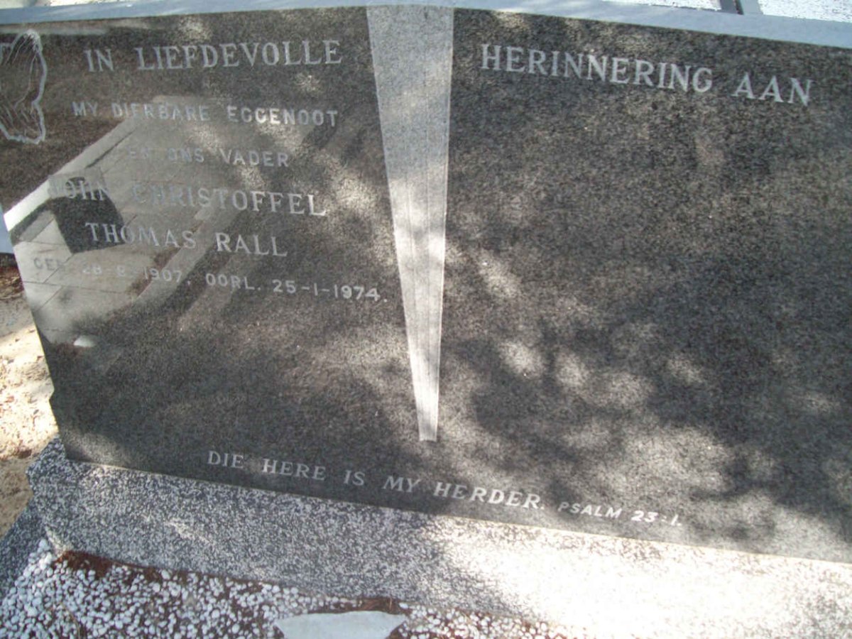 RALL John Christoffel Thomas 1907-1974