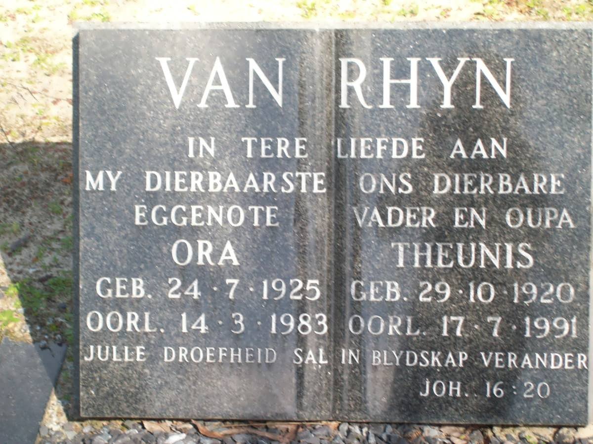 RHYN Theunis, van 1920-1991 &amp; Ora 1925-1983