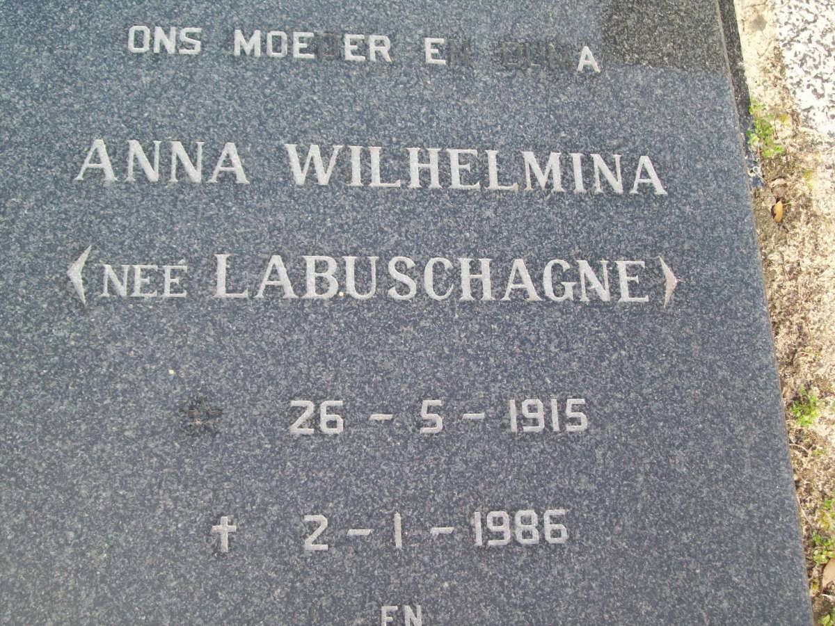 RENSBURG Johannes Frederick, Janse van 1912- &amp; Anna Wilhelmina LABUSCHAGNE 1915-1986
