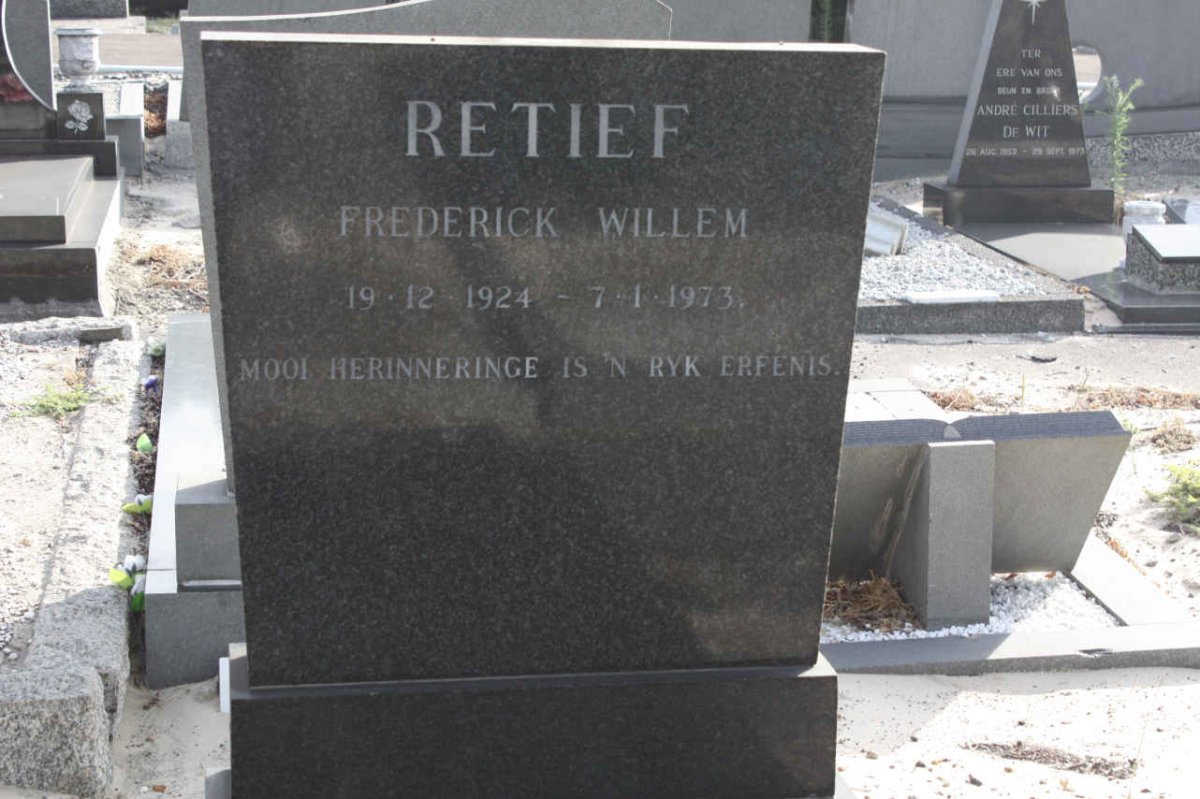 RETIEF Frederick Willem 1924-1973