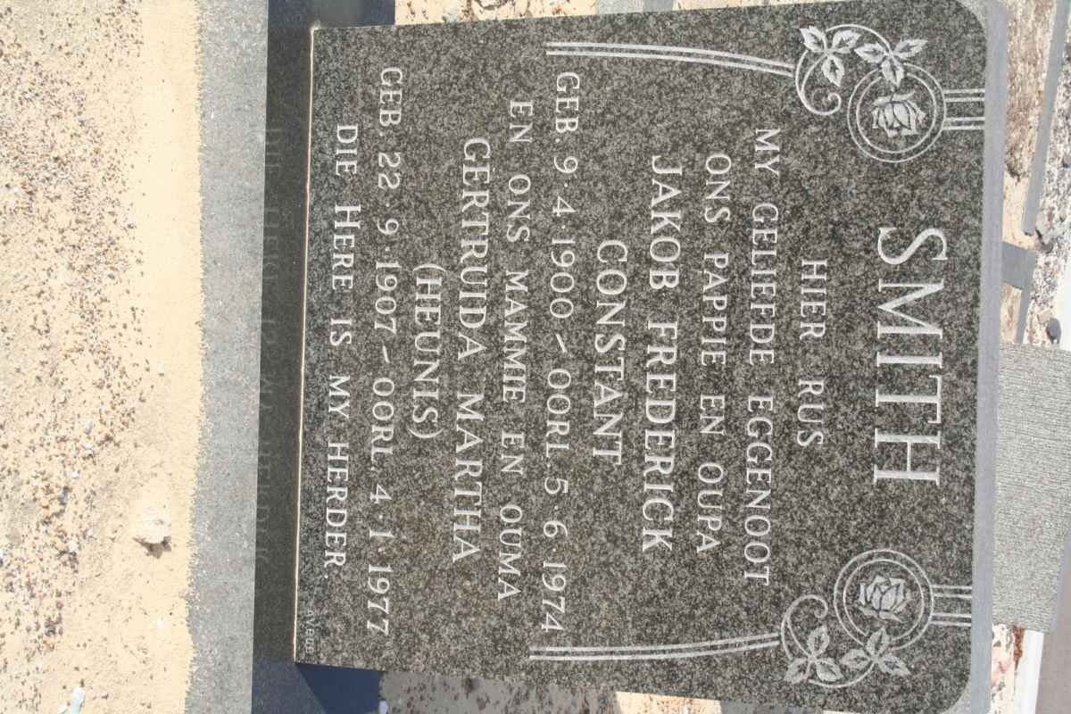 SMITH Jakob Frederick Constant 1900-1974 &amp; Gertruida Martha HEUNIS 1907-1977