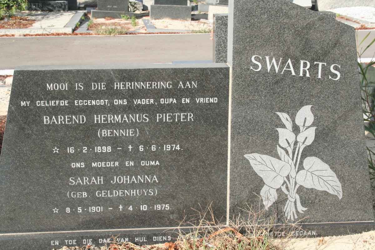 SWARTS Barend Hermanus Pieter 1898-1974 &amp; Sarah Johanna GELDENHUYS 1901-1975