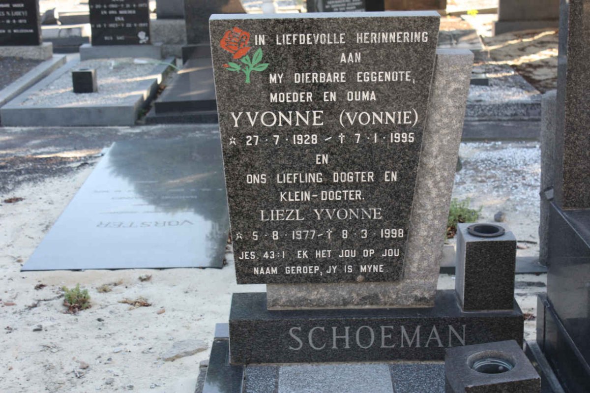 SCHOEMAN Yvonne 1928-1995 :: SCHOEMAN Liezl Yvonne 1977-1998