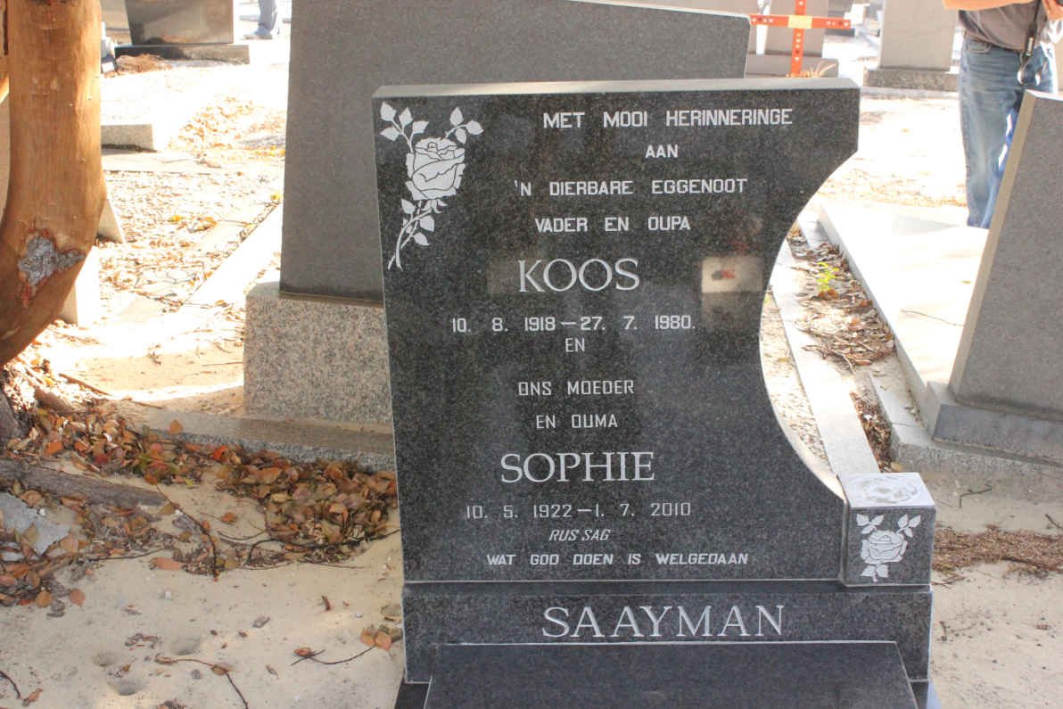 SAAYMAN Koos 1918-1980 &amp; Sophie 1922-2010