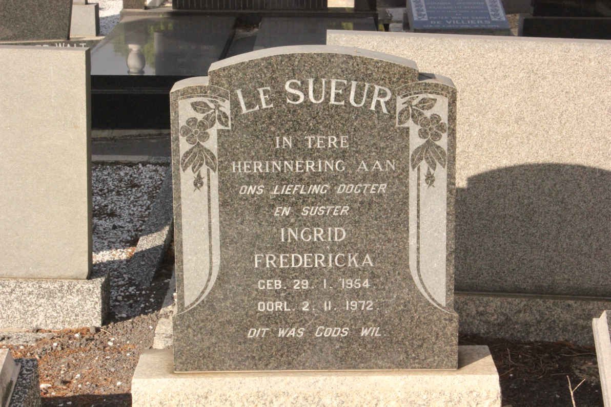 SUEUR Ingrid Fredericka, le 1954-1972