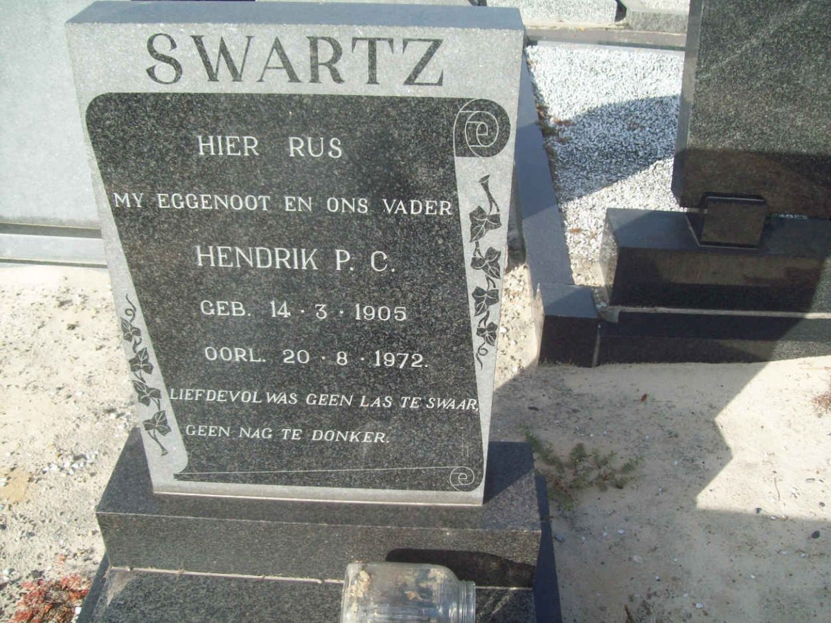 SWARTZ Hendrik P.C. 1905-1972