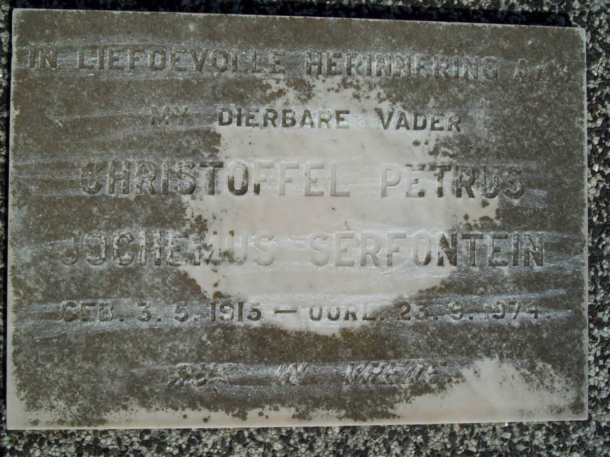 SERFONTEIN Christoffel Petrus Jochemus 1915-1974
