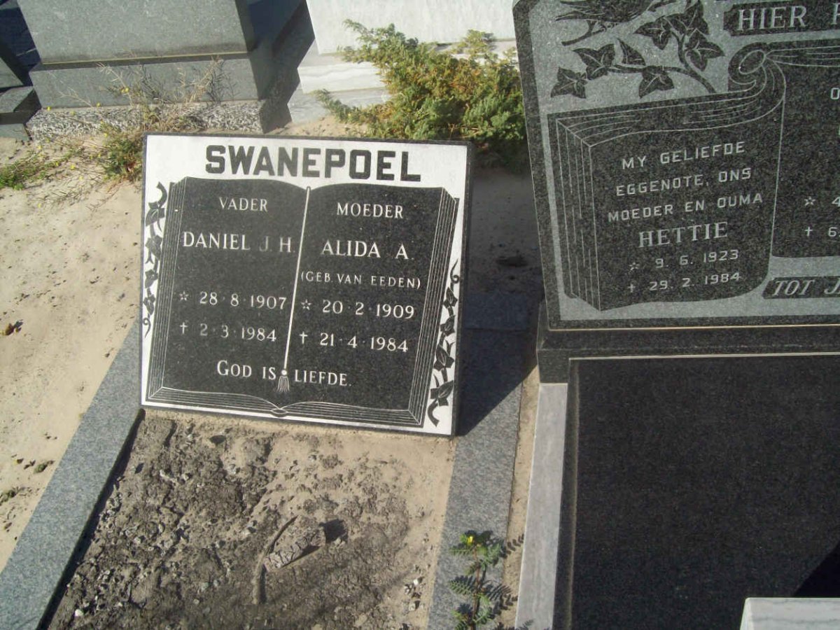 SWANEPOEL Daniel J.H. 1907-1984 &amp; Alida A. VAN EEDEN 1909-1984