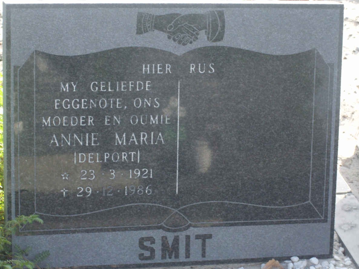 SMIT Annie Maria nee DELPORT 1921-1986