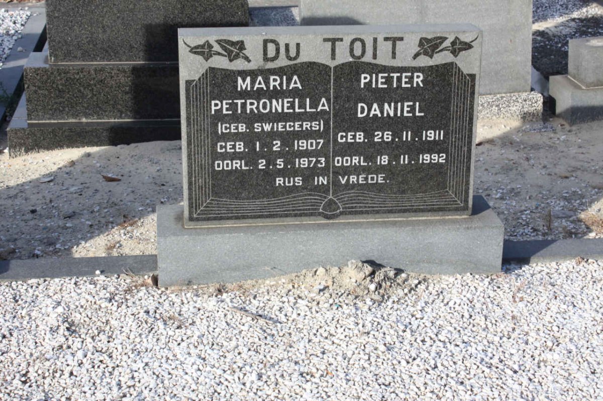 TOIT Pieter Daniel, du 1911-1992 &amp; Maria Petronella SWIEGERS 1907-1973