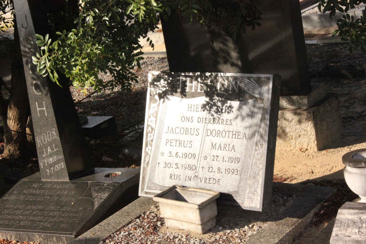 THERON Jacobus Petrus 1909-1980 &amp; Dorothea Maria 1919-1993