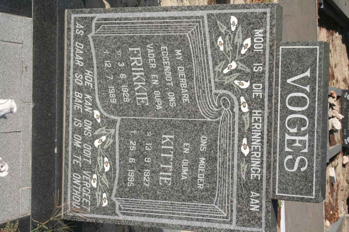 VOGES Frikkie 1928-1989 &amp; Kittie 1927-1995