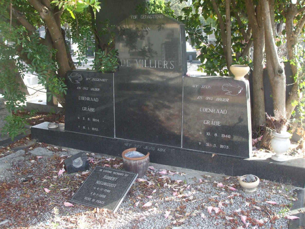 VILLIERS Coenraad Grabe, de 1904-1952 :: DE VILLIERS Coenraad Grabe 1946-1973
