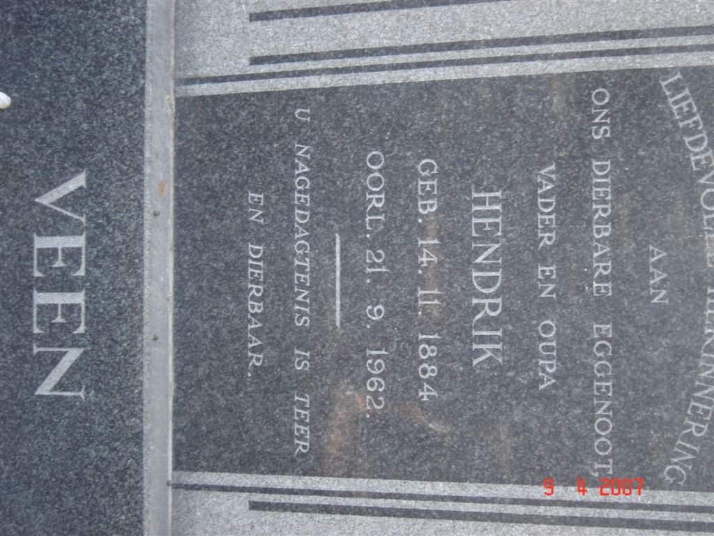 VEEN Hendrik 1884-1962
