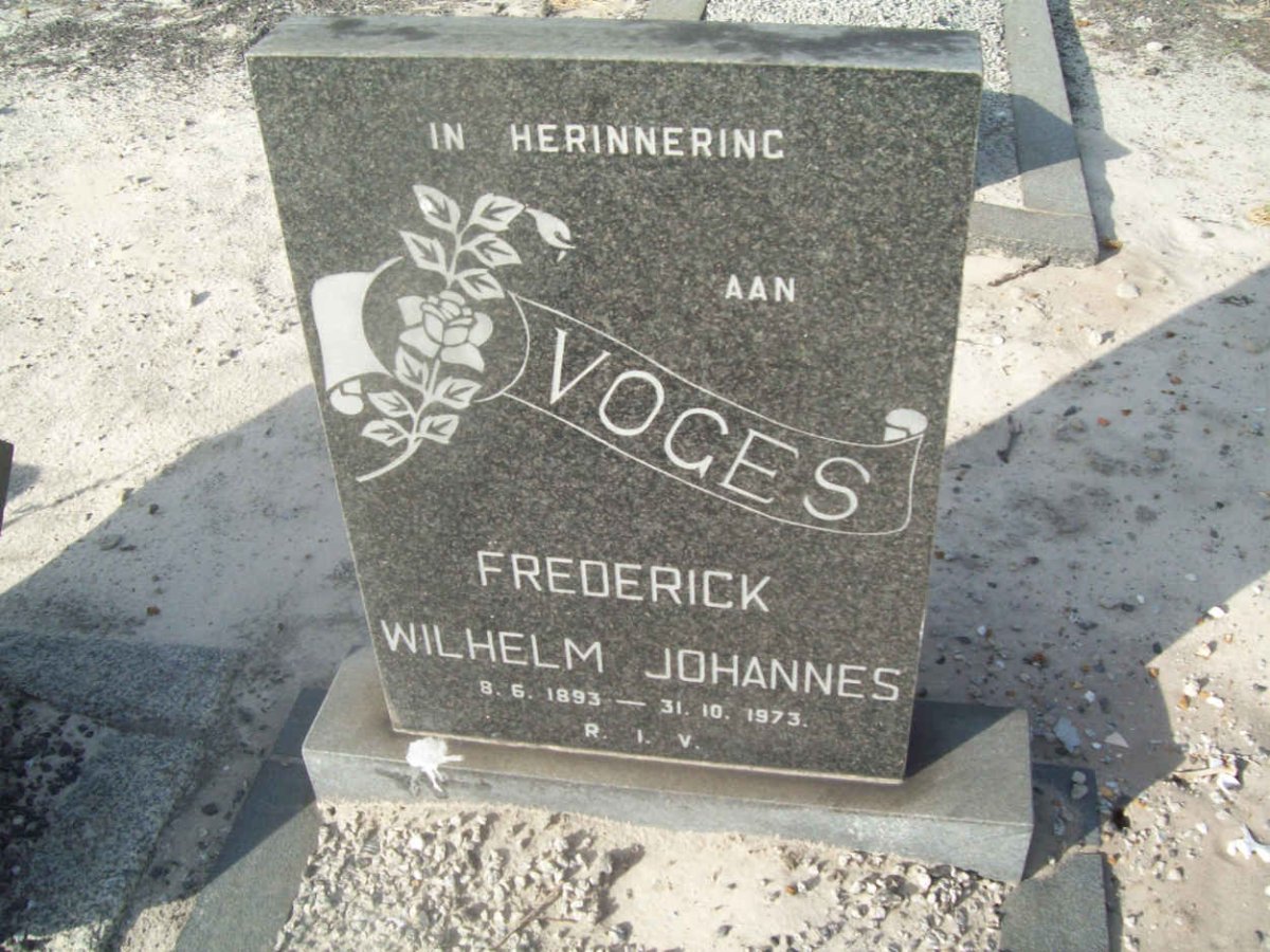 VOGES Frederick Wilhelm Johannes 1893-1973