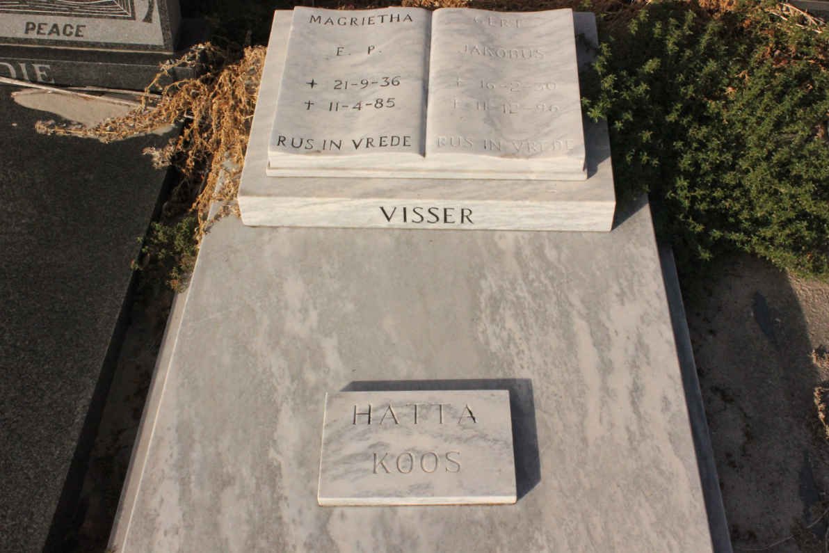 VISSER Gert Jacobus 1930-1996 &amp; Magrietha E.P. 1936-1985