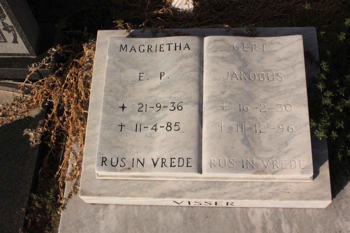 VISSER Gert Jakobus 1930-1996 &amp; Magrietha E.P. 1936-1985