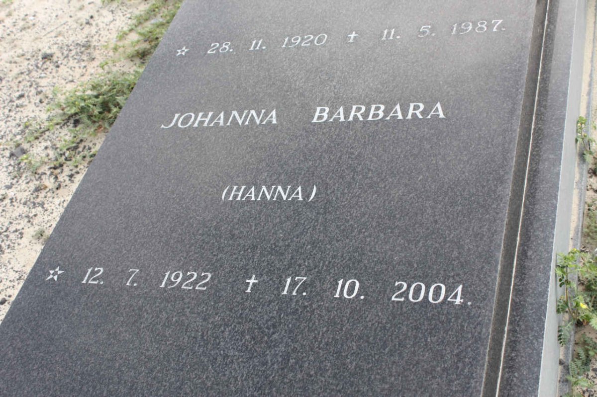 VUUREN Johanna Barbara, van 1922-2004