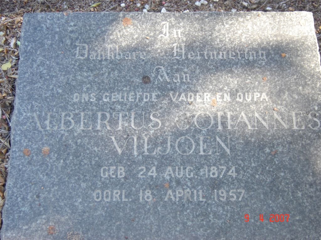 VILJOEN Albertus Johannes 1874-1957