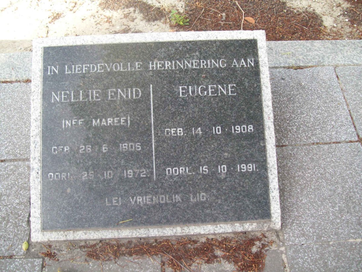 VILLIERS Eugene, de 1908-1991 &amp; Nellie Enid MAREE 1906-1972