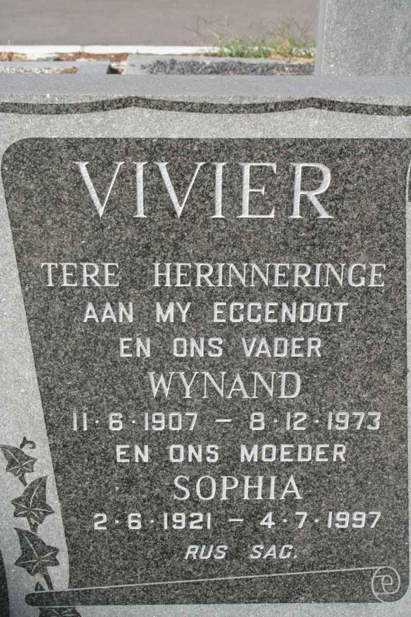 VIVIER Wynand 1907-1973 &amp; Sophia 1921-1997