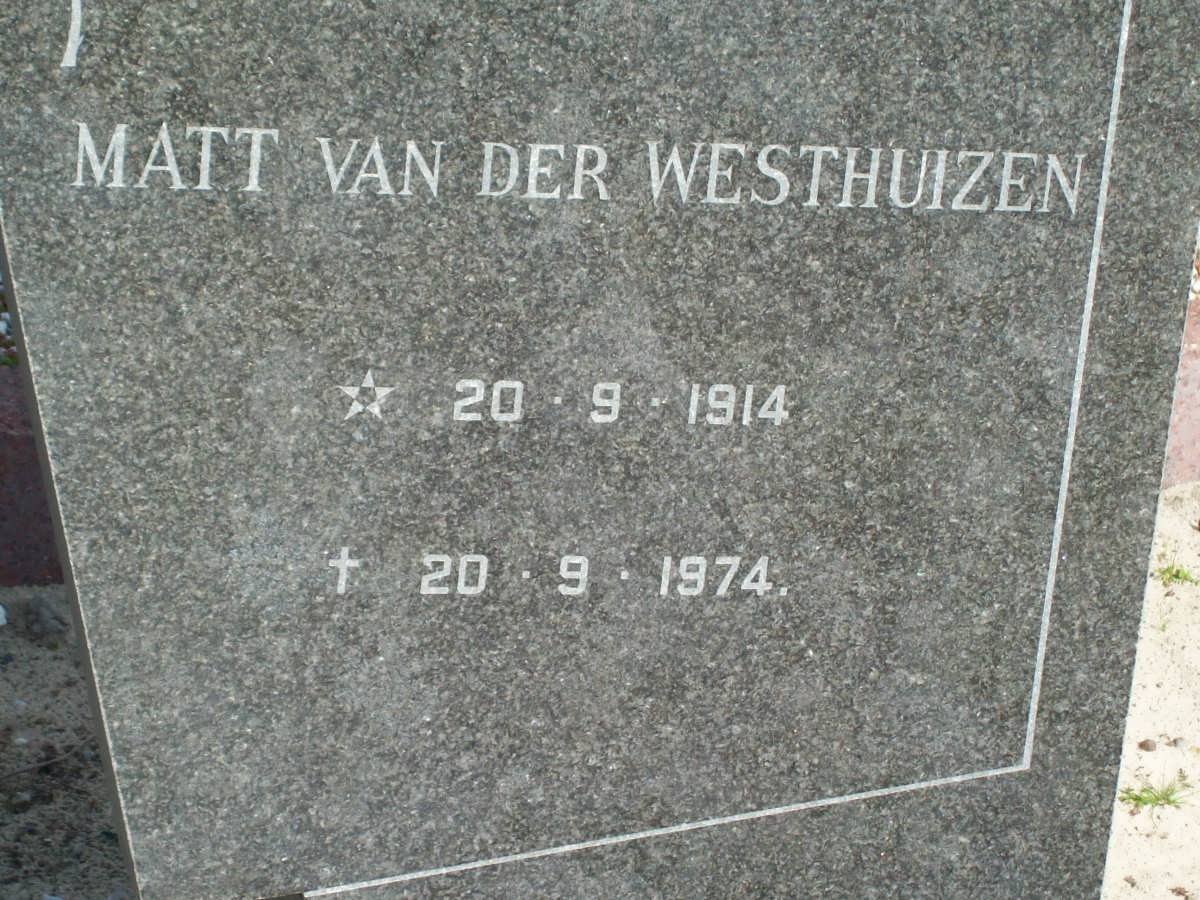 WESTHUIZEN Matt, van der 1914-1974