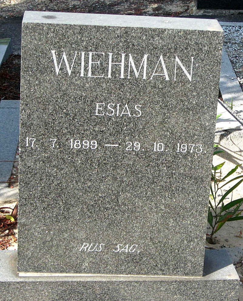 WIEHMAN Esias 1899-1973