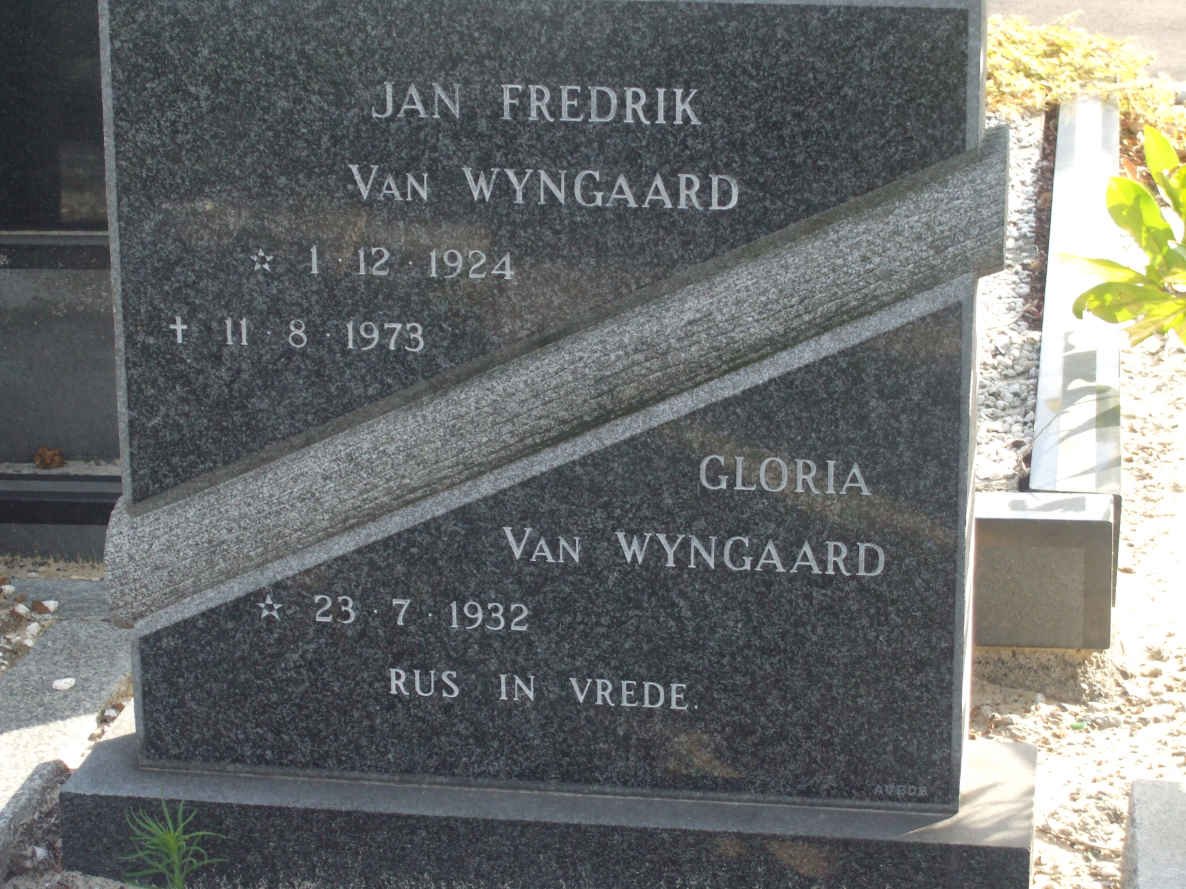 WYNGAARD Jan Fredrik, van 1924-1973 &amp; Gloria 1932-