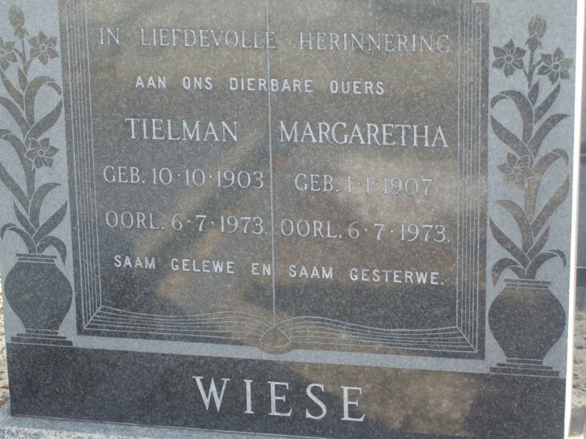 WIESE Tielman 1903-1973 &amp; Margaretha 1907-1973