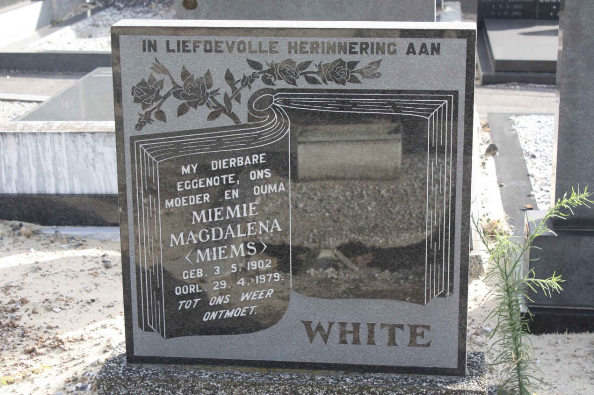 WHITE Miemie Magdalena 1902-1979