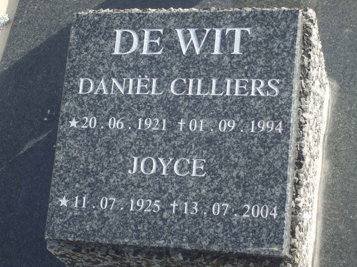 WIT Daniël Cilliers 1921-1994, de &amp; Joyce 1925-2004