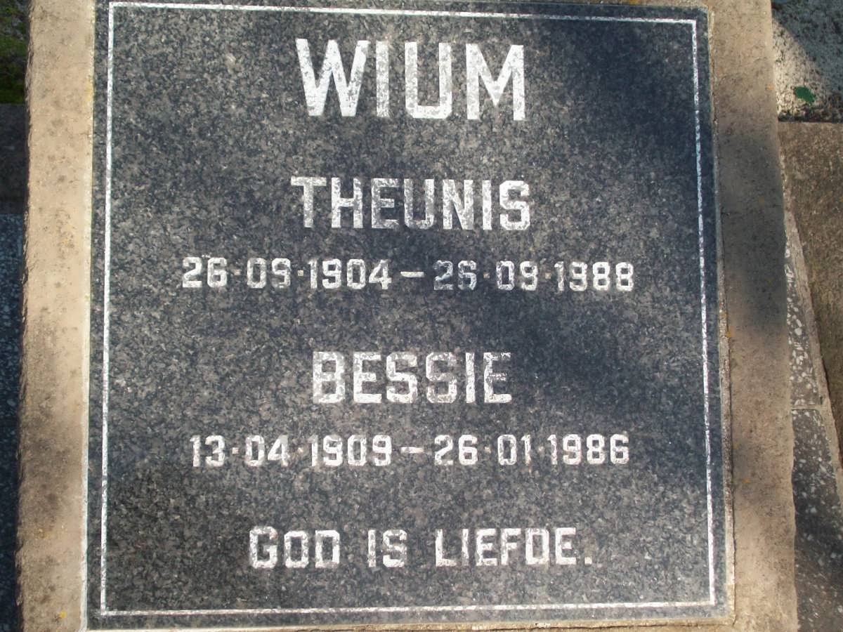 WIUM Theunis 1904-1988 &amp; Bessie 1901-1986