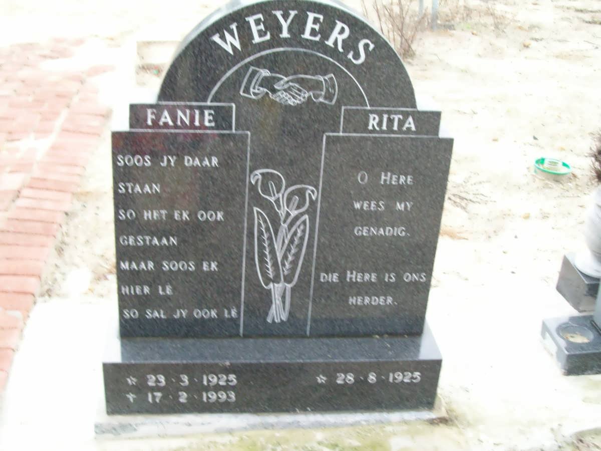 WEYERS Fanie 1925-1993 &amp; Rita 1925-