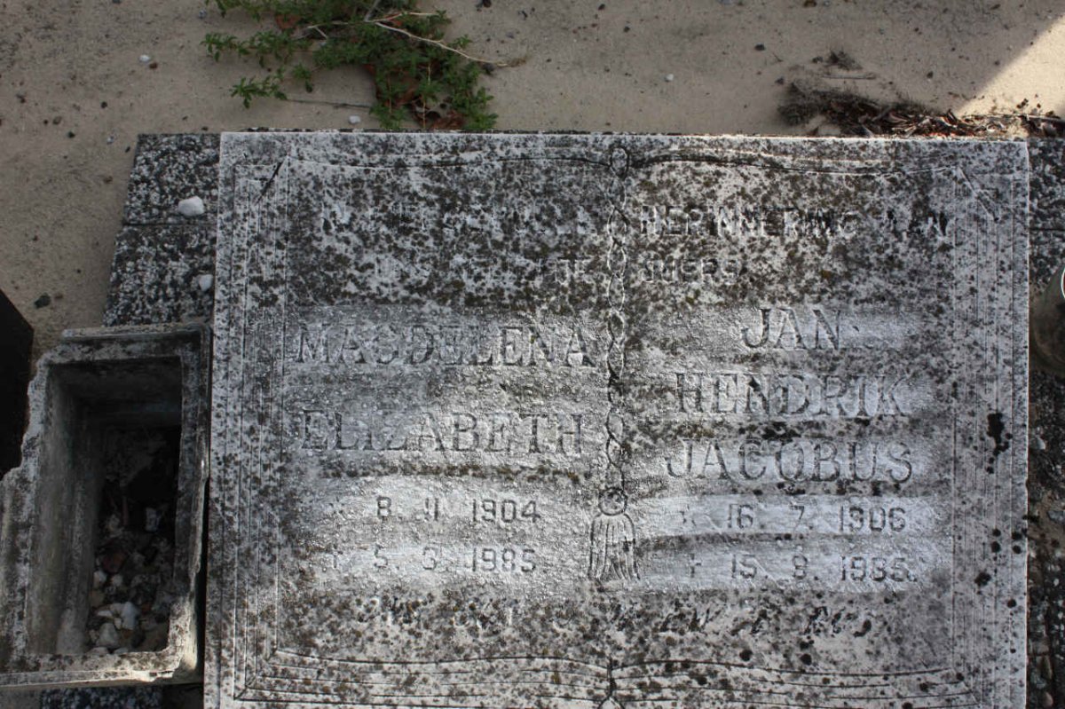 ZYL Jan Hendrik Jacobus, van 1906-1985 &amp; Magdalena Elizabeth 1904-1985