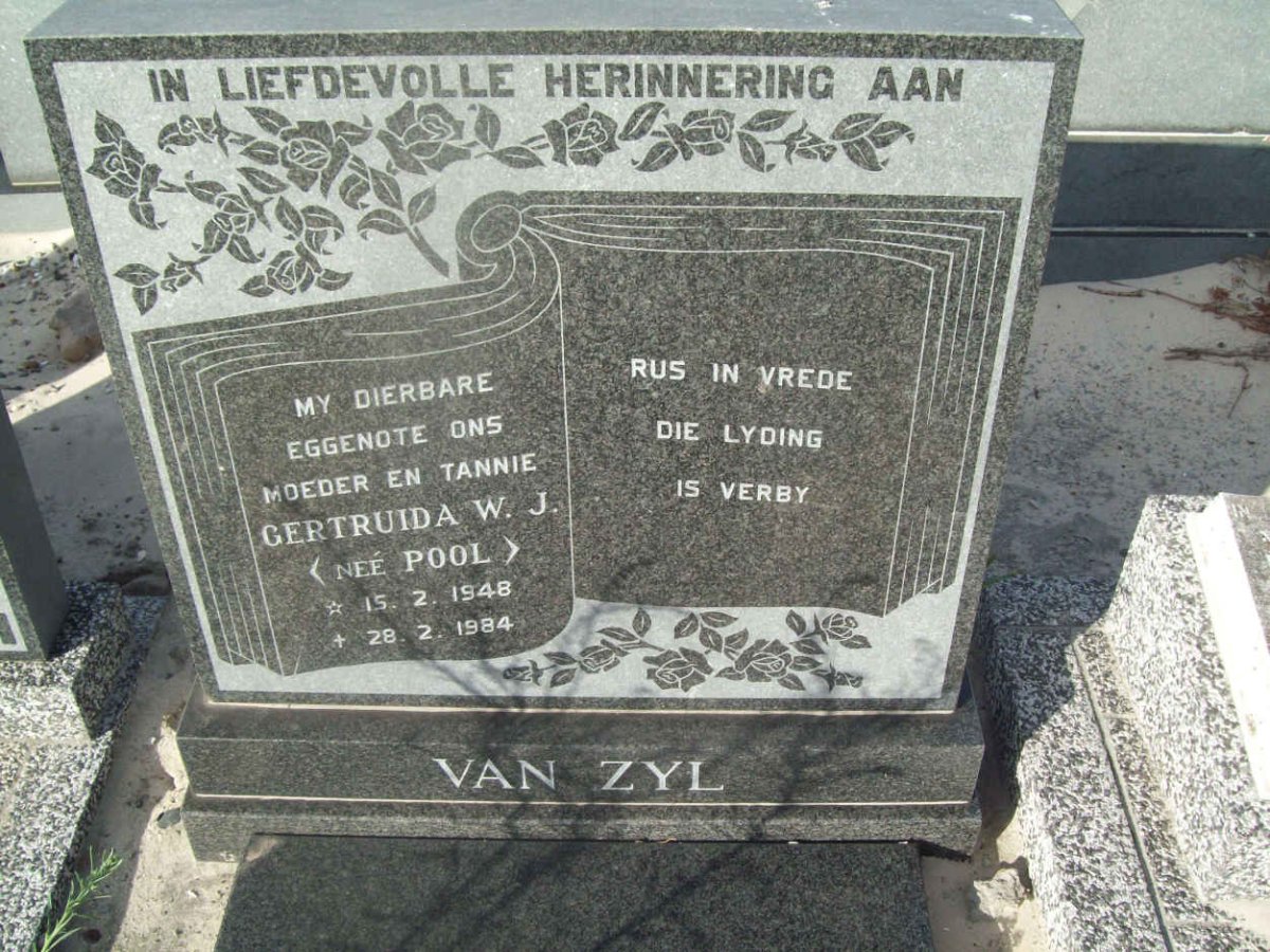 ZYL Gertruida W.J., van nee POOL 1948-1984