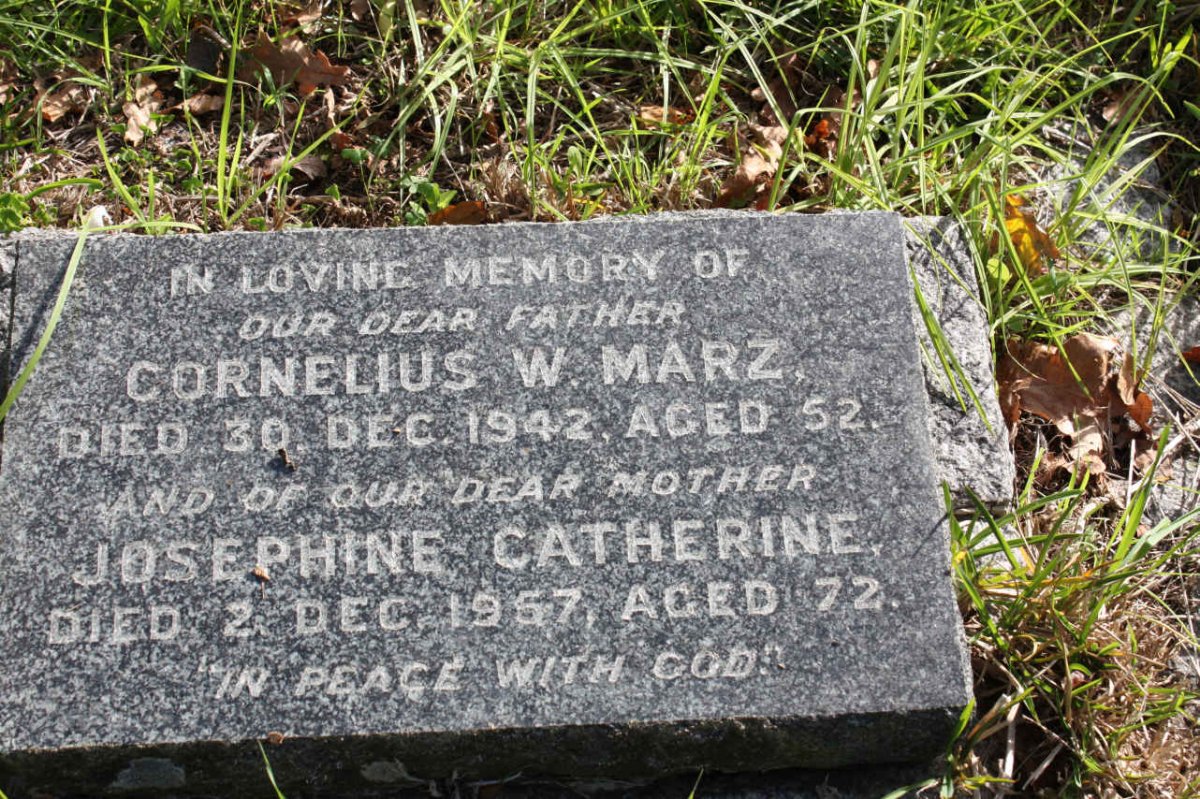 MARZ Cornelius W. -1942 &amp; Josephine Catherine -1957