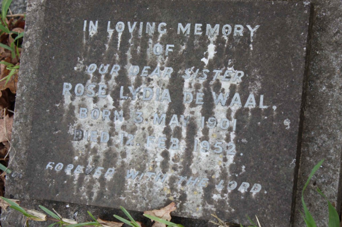 WAAL Rose Lydia, de 1901-1952
