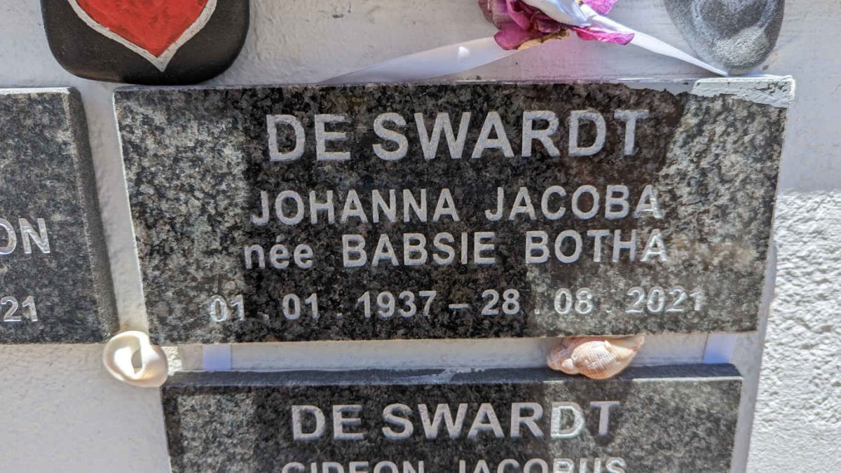SWARDT Johanna Jacoba, de nee BOTHA 1937-2021