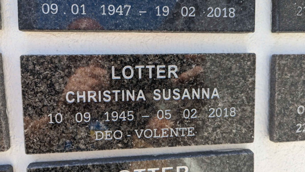 LOTTER Christina Susanna 1945-2018