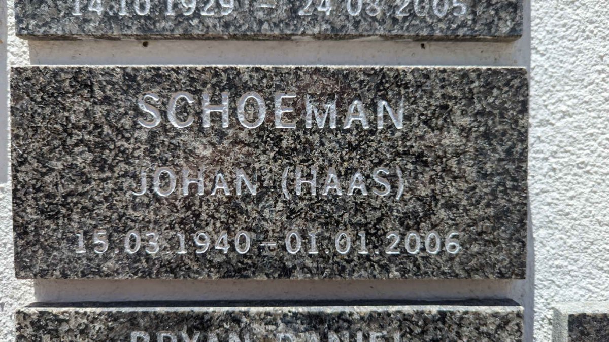 SCHOEMAN Johan 1940-2006