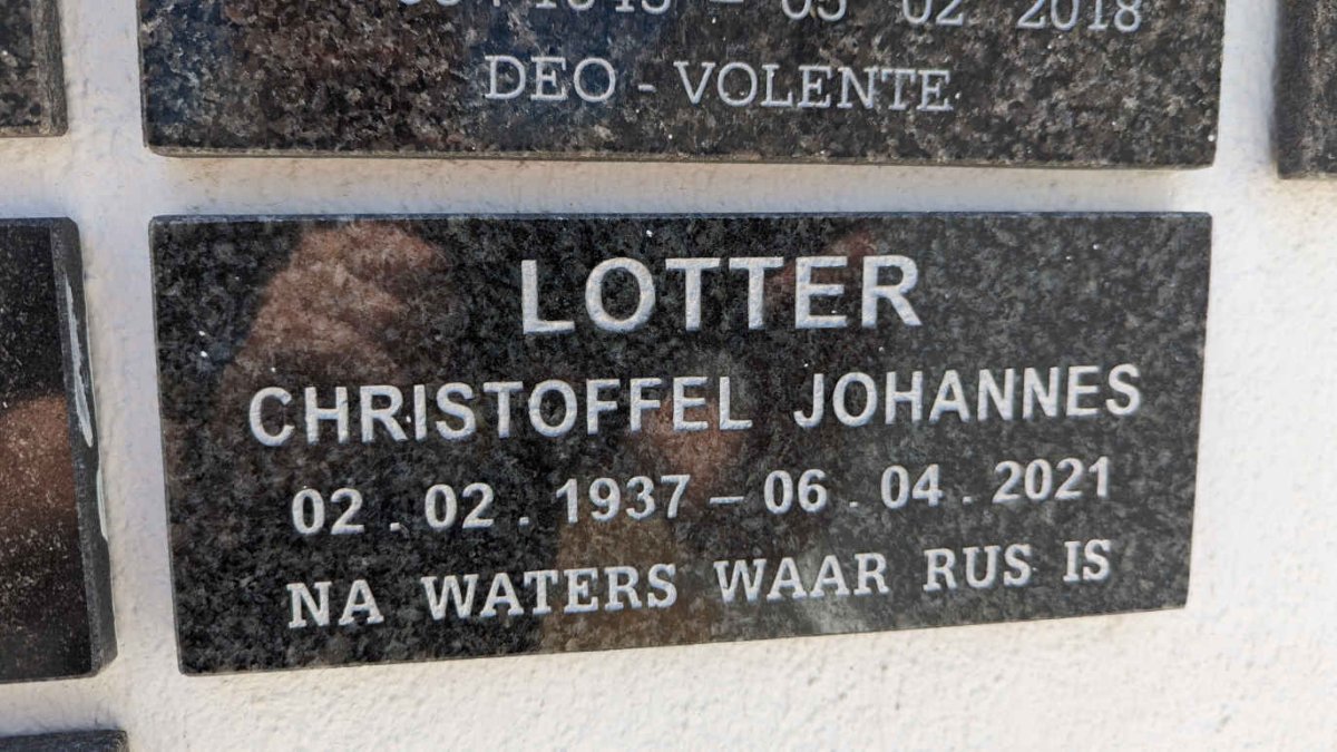 LOTTER Christoffel Johannes 1937-2021