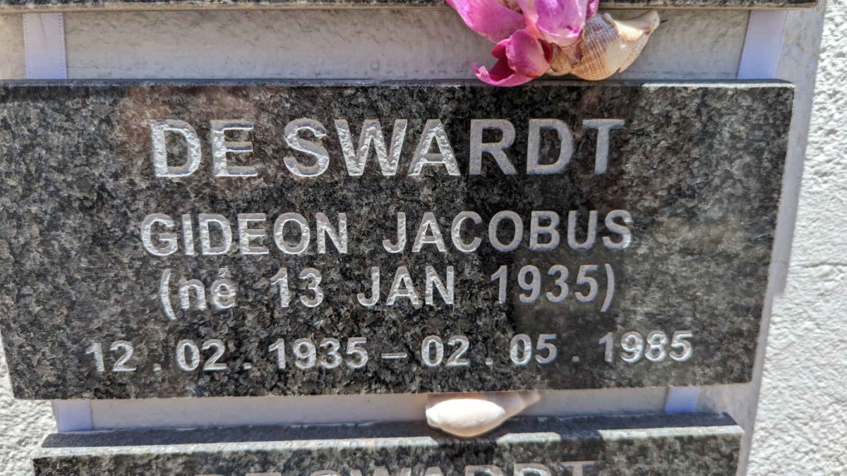 SWARDT Gideon Jacobus, de 1935-1985