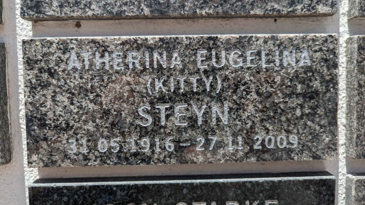STEYN Catherina Eugelina 1916-2009