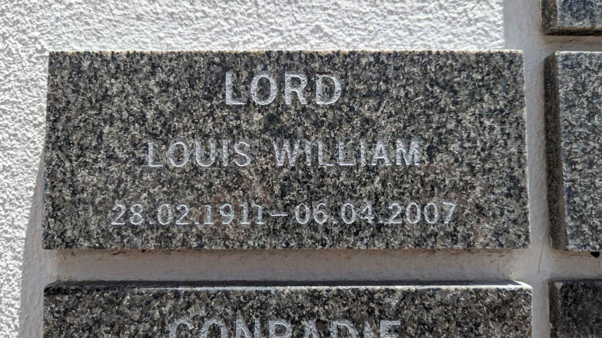 LORD Louis William 1911-2007
