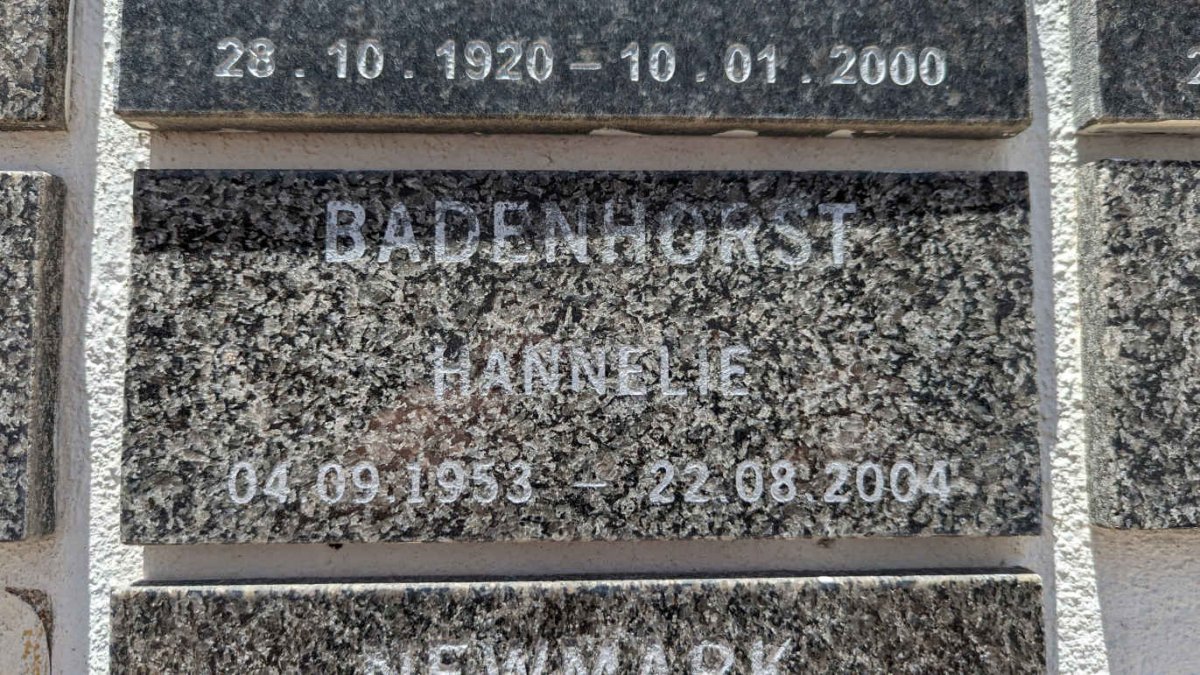 BADENHORST Hannelie 1953-2004
